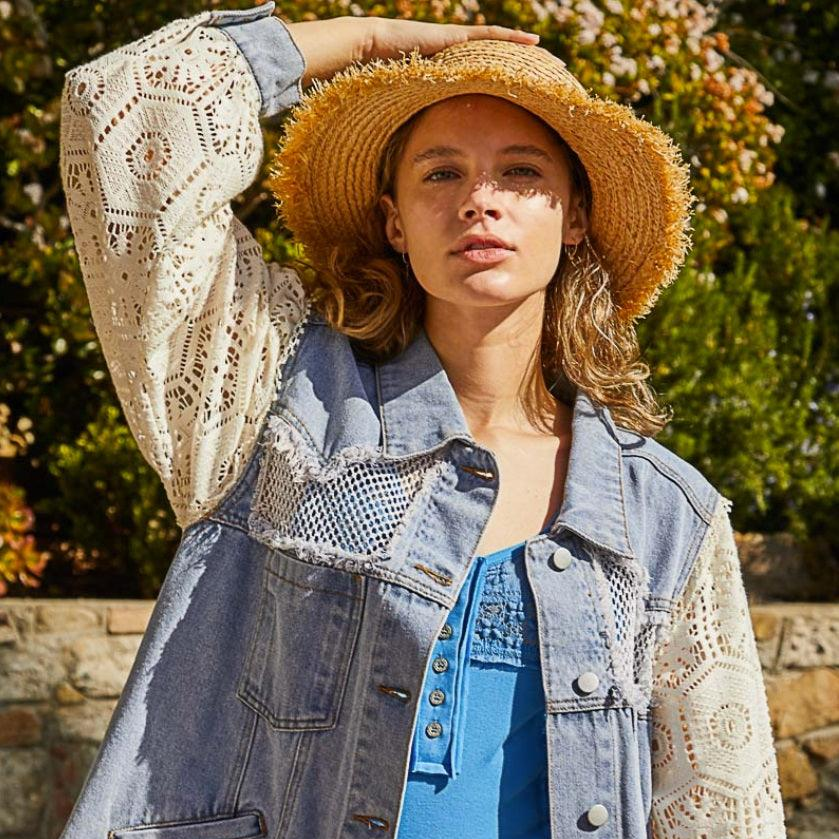 Oversized Patch Denim Jacket