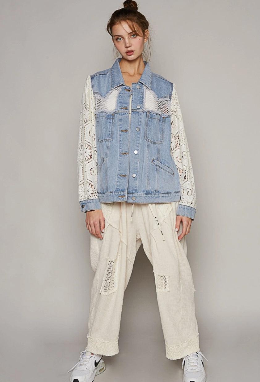 Oversized Patch Denim Jacket