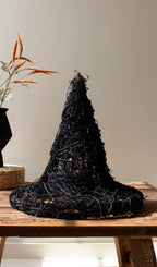 Black Painted Twig Witch Hat