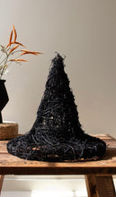 Black Painted Twig Witch Hat