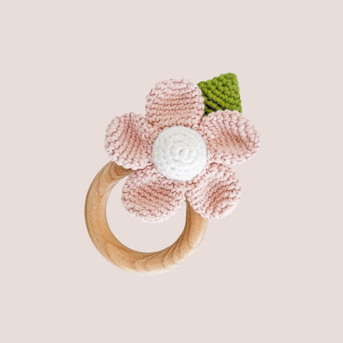 Pink Flower Baby Teether & Rattle