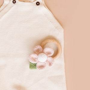 Pink Flower Baby Teether & Rattle