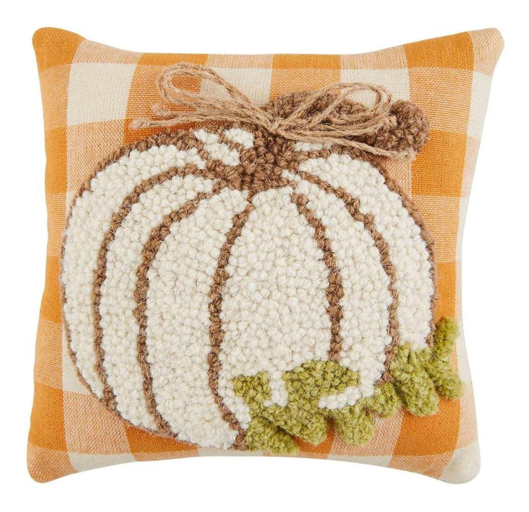 White Mini Hook Pimpkin Gather Pillow