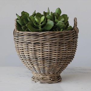 Rattan Hand Woven Basket Footed