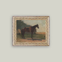 Saddled Horse Framed Antique Art pic 3