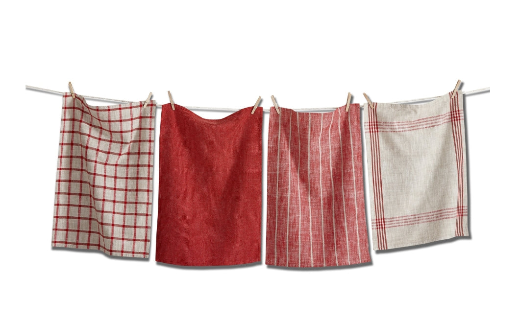 Canyon Woven Dishtowel S/4 Red