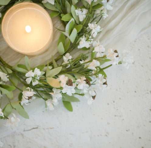 14" Cream Mini Daisy Candle Ring