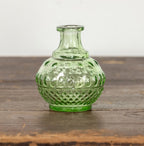 5" Green Dotted Glass Bud Vase