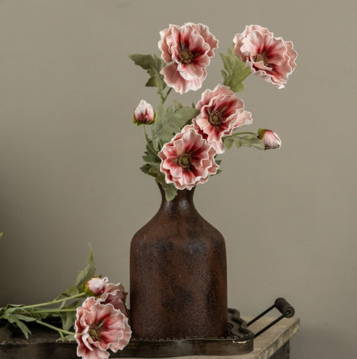 27" Light Pink Poppy Spray