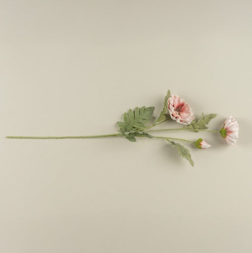 27" Light Pink Poppy Spray