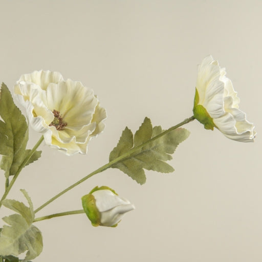 27" Cream Poppy Spray