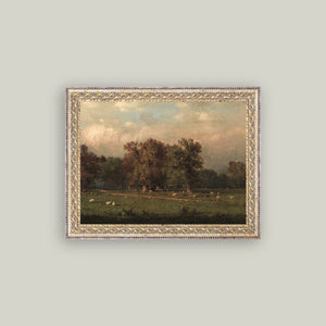 Sheep Farm Framed Antique Art pic 1