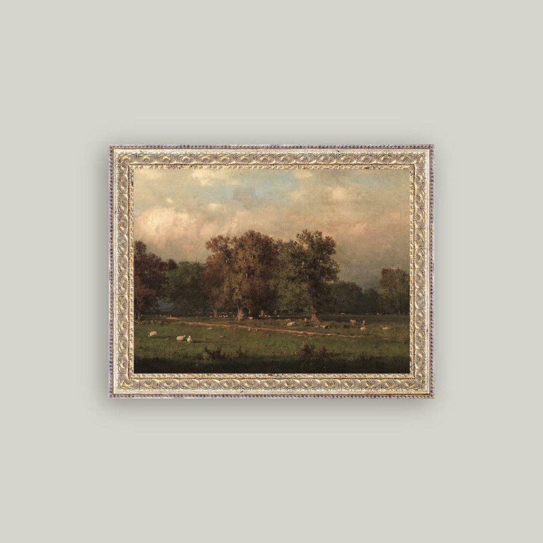Sheep Farm Framed Antique Art pic 1