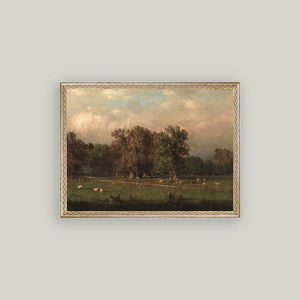 Sheep Farm Framed Antique Art pic 4
