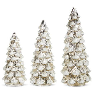 Silver Glass Lighted Tree