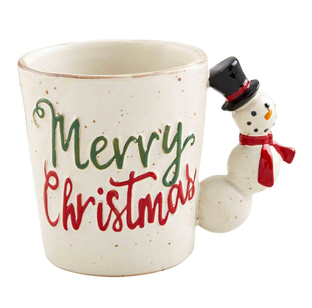 Snowman Handle Stoneware Mug