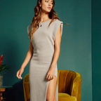 Split Side Rib Knit Dress