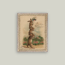 Stack of Three Bunnies Framed Antique Art - 8" x 10"