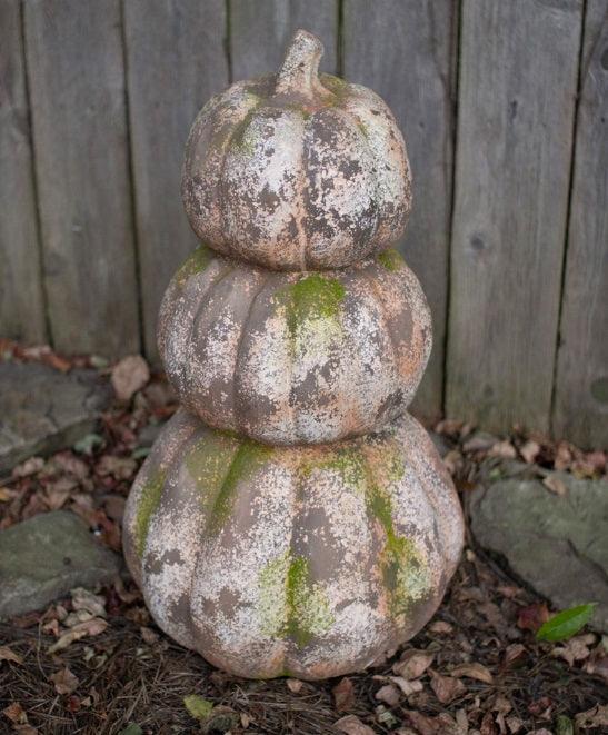 Stacked Faux Concrete Pumpkins