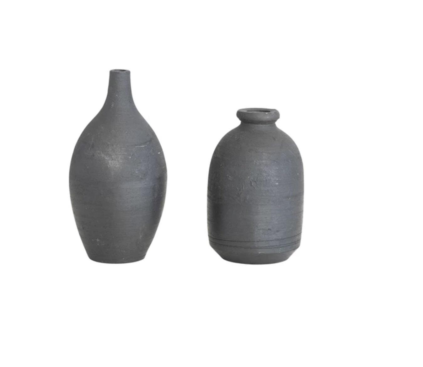 Black Handmade Terracotta Vase