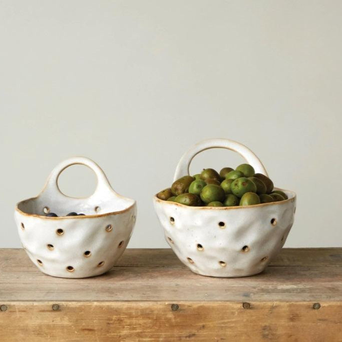 Stoneware Colander With Handles – Beige