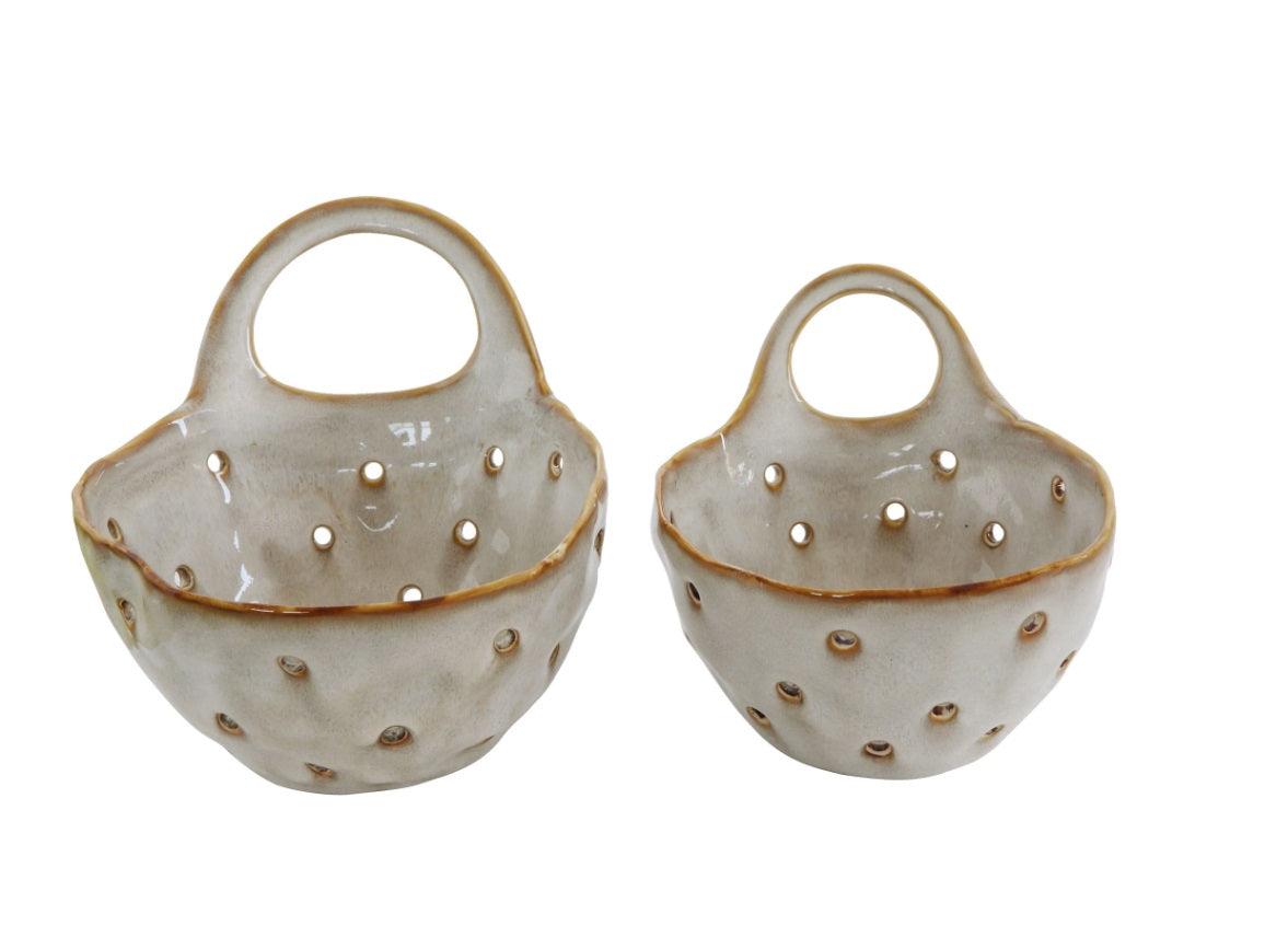 Stoneware Colander With Handles – Beige