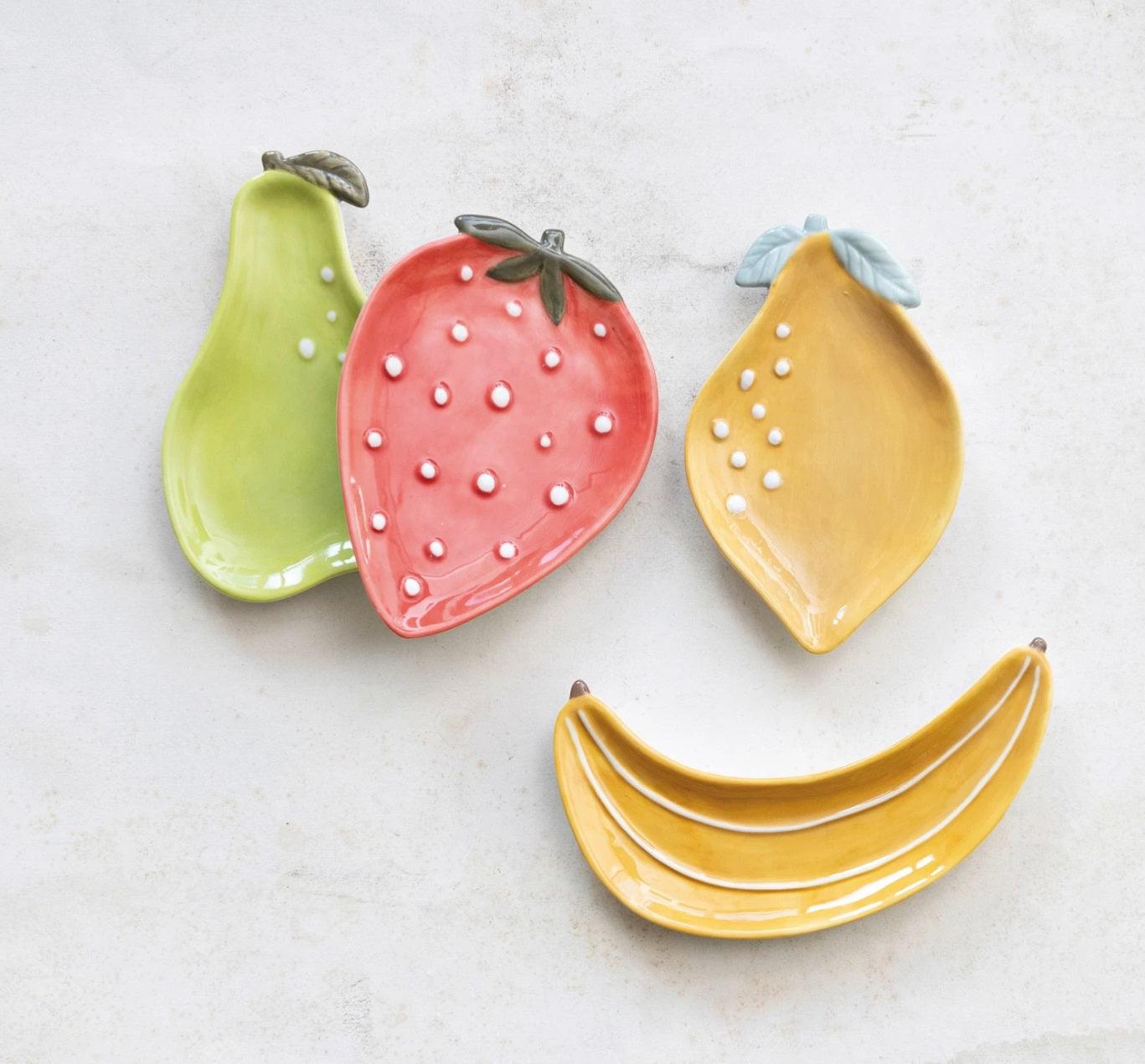 Stoneware Fruit Shaped Dish Cozy Cottage