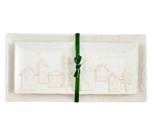 White Christmas Tray Set