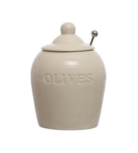 Stoneware Olives Jar