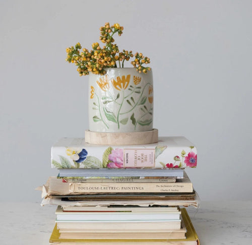 Stoneware Planter with Saucer