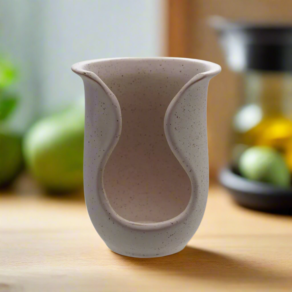 Stoneware Spoon Holder - Reactive Glaze Finish