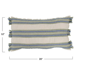 Cotton Woven Lumbar with Stripe Pillow