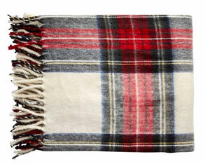 Red Tartan Fringe Throws