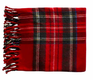 Red Tartan Fringe Throws