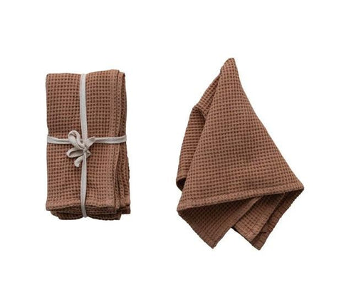 Terracotta Waffle Napkins Set