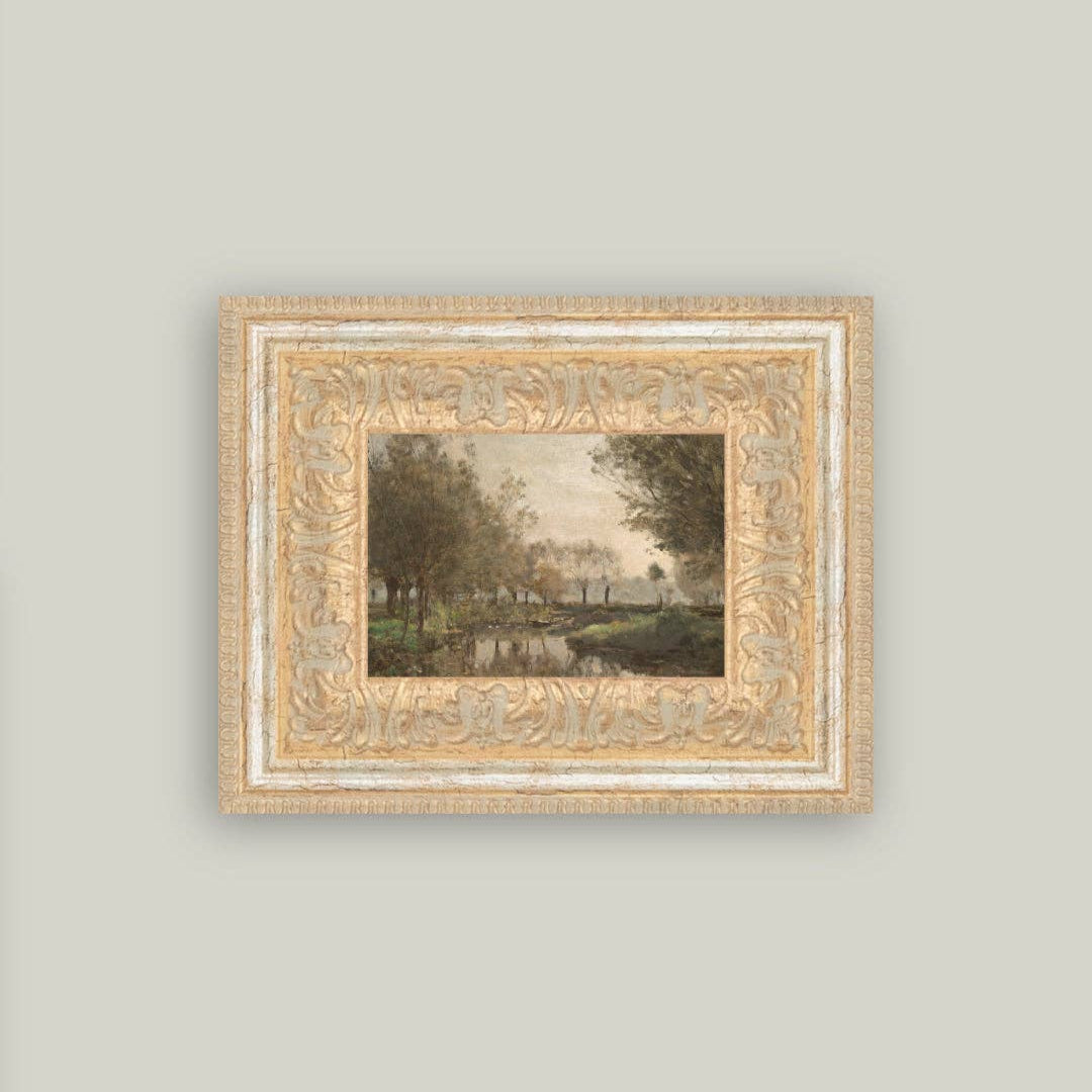 The Creek Framed Antique Art - 24" x 20" pic 3