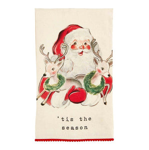 Santa Holding Deer Towel