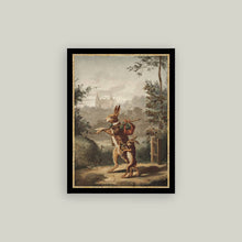 Traveling Rabbit Framed Antique Art