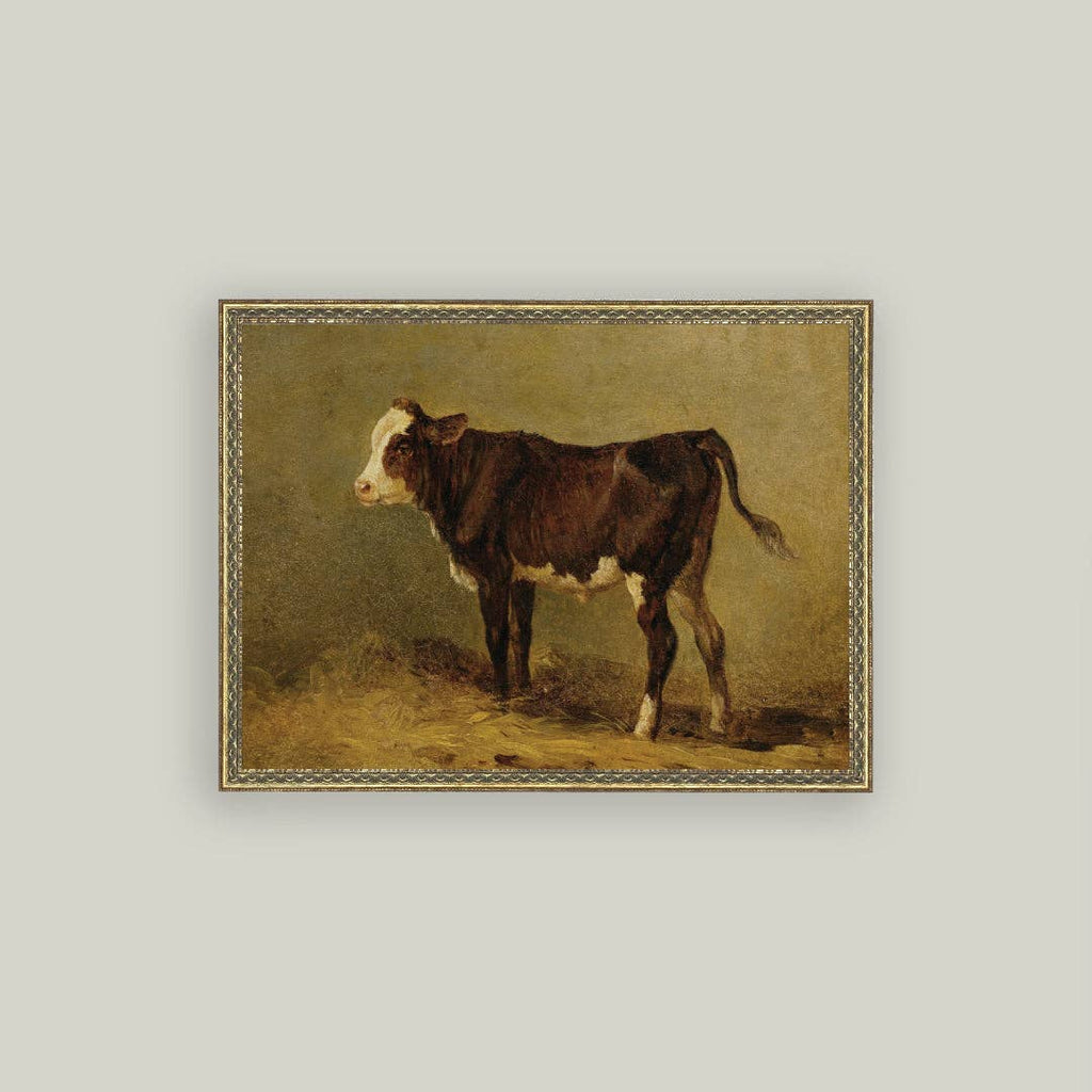 Vintage Calf Framed Antique Art 1