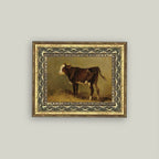 Vintage Calf Framed Antique Art 3
