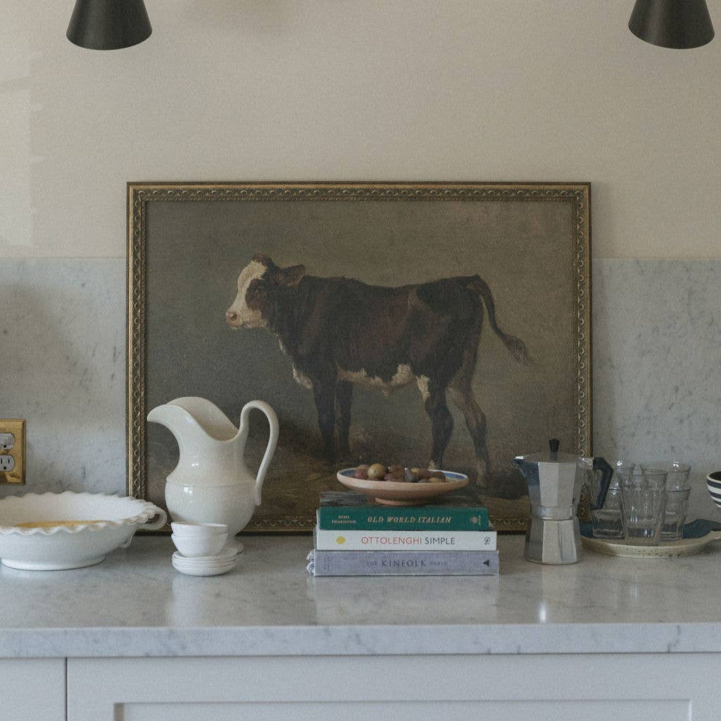 Vintage Calf Framed Antique Art 8