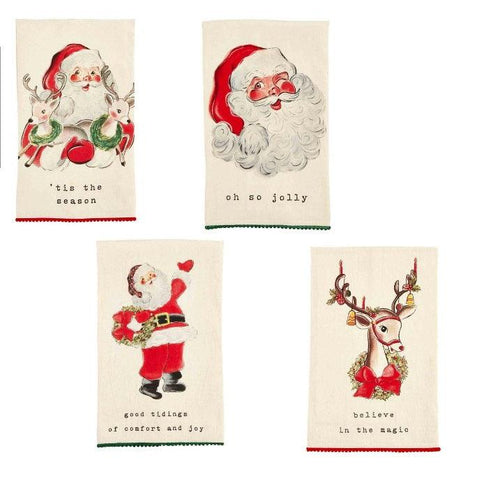 Santa Holding Deer Towel