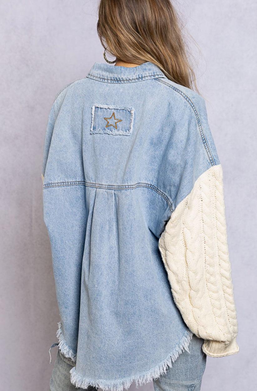 Contrast Collared Shacket