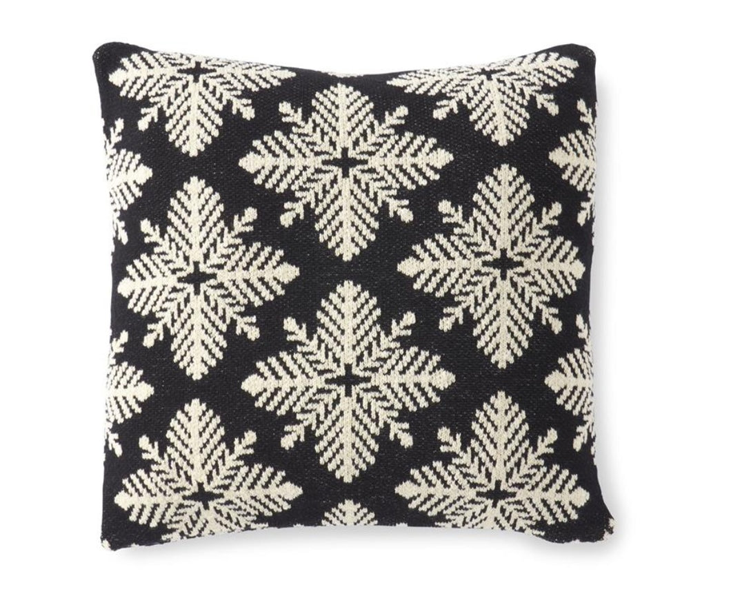 Black & White Snowflake Pillow