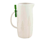 White Stoneware Xmas Pitcher