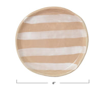 White & Tan Stripe Stoneware Collection