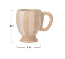 White & Tan Stripe Stoneware Collection