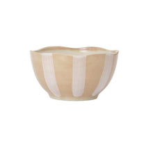 White & Tan Stripe Stoneware Collection
