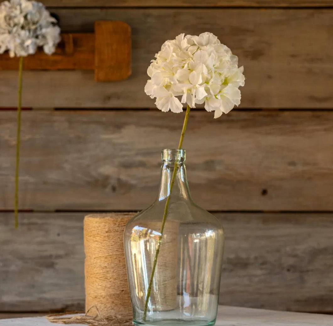 White Hydrangea - Single Stem Faux Flower Decor