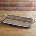 Wood & Metal Rectangle Tray